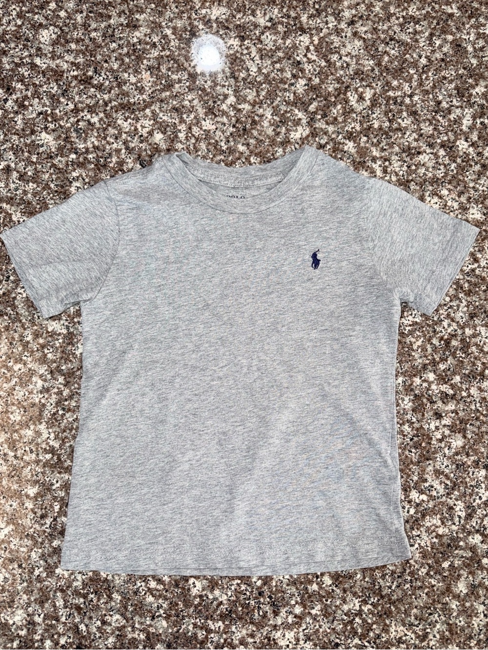 Kids Polo by Ralph Lauren Heather Gray Short Sleeve Tee with Navy Polo Pony